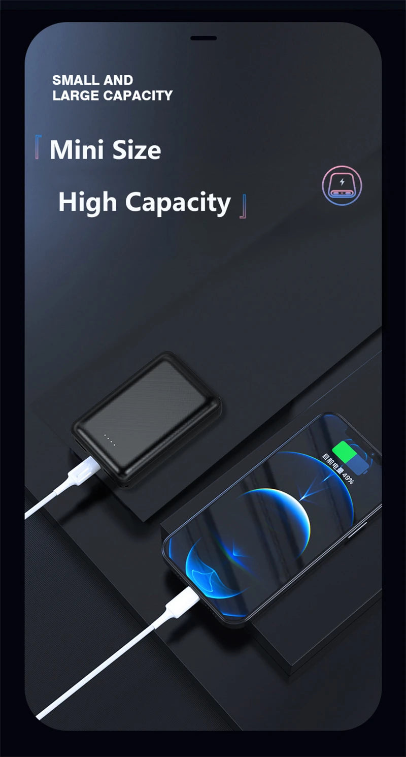 Ultra-Compact 20,000mAh Power Bank | 5V/2A Fast-Charge