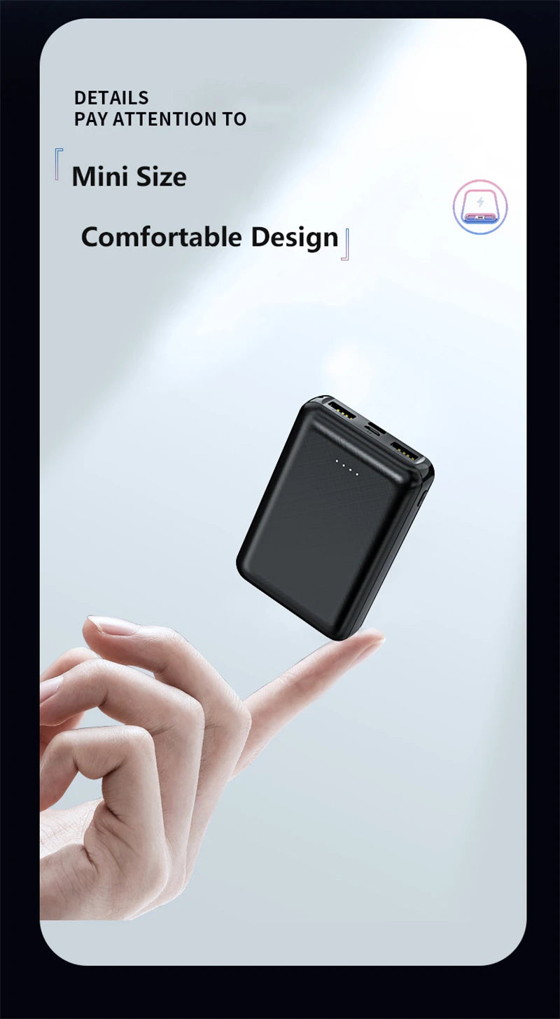 Ultra-Compact 20,000mAh Power Bank | 5V/2A Fast-Charge